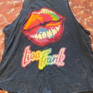 Lisa Frank Multicolor Lips Graphic Tank